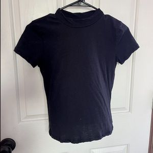 Mock Neck Short Sleeve Top